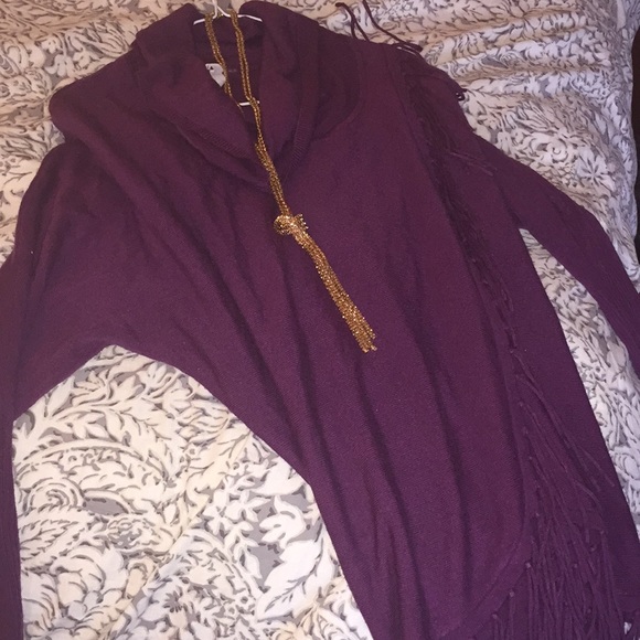Dark purple fringe sweater *donated* - Picture 3 of 3